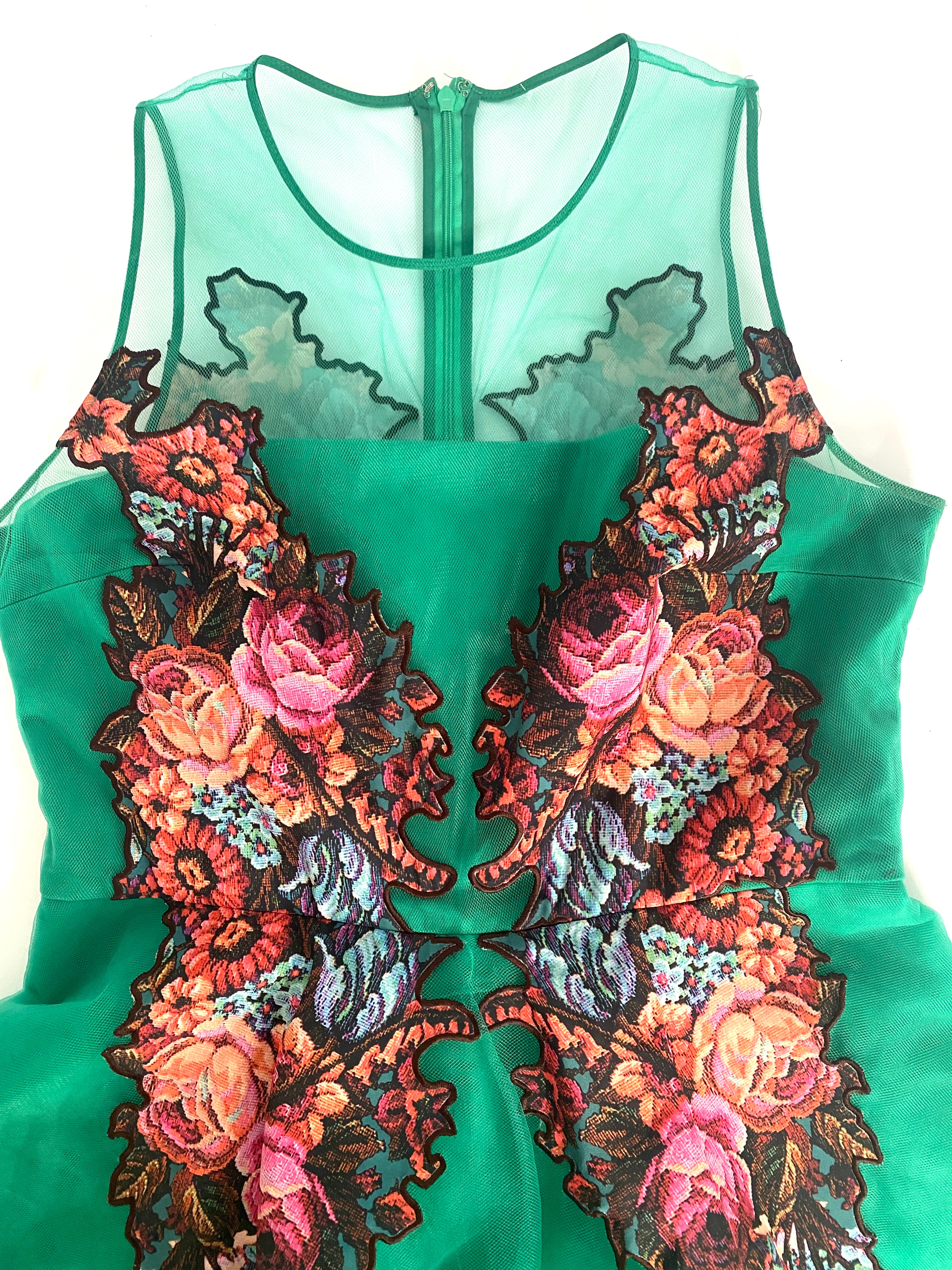 VINTAGE RETRO COCKTAIL FLORAL EMBROIDERED DRESS by SACHIN & BABI 2000