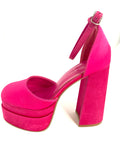 HOT PINK SATIN RETRO VINTAGE PLATFORMS 2000