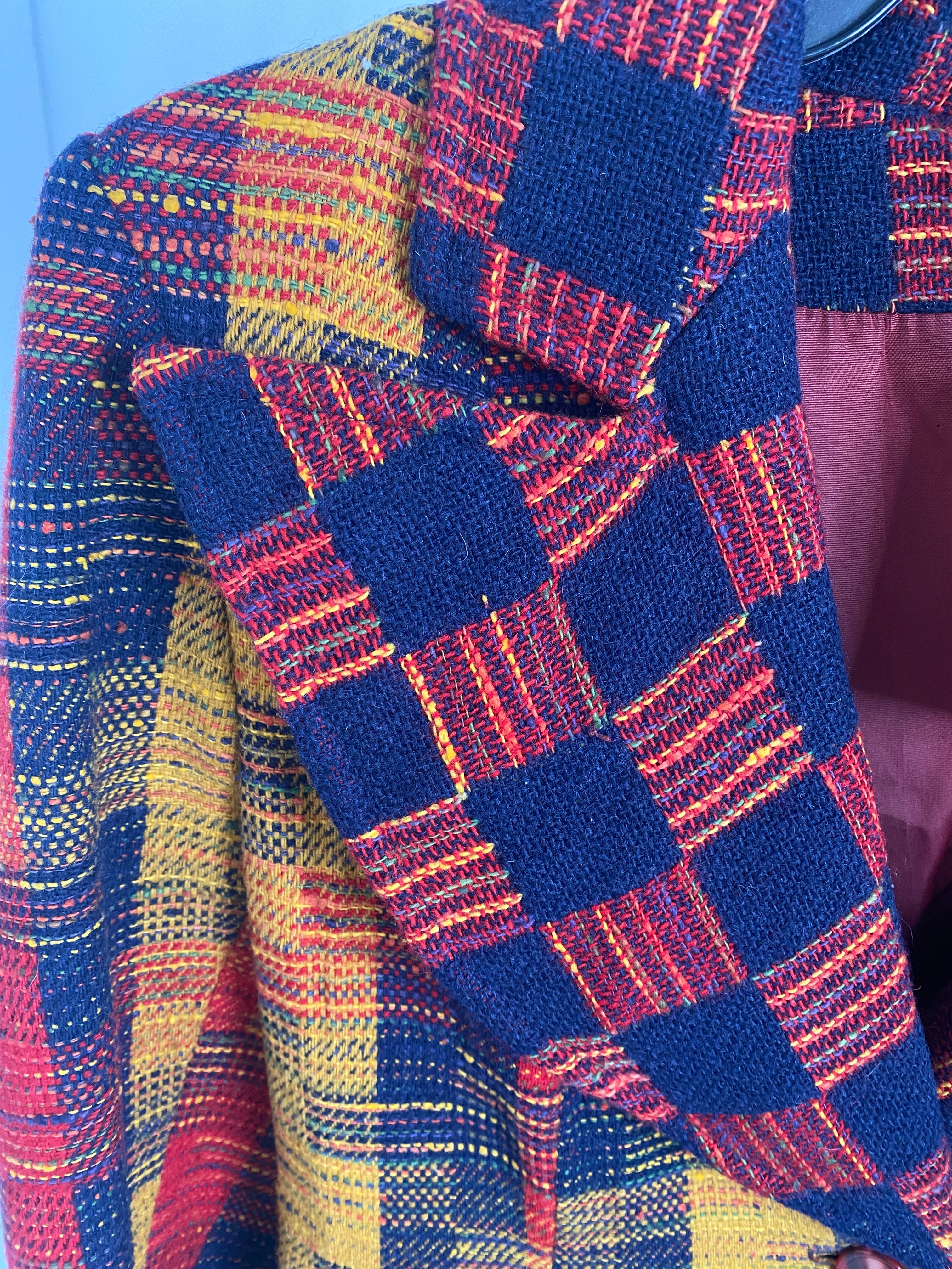PATCHWORK PLAID VINTAGE BLAZER 70's