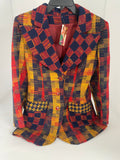 PATCHWORK PLAID VINTAGE BLAZER 70's