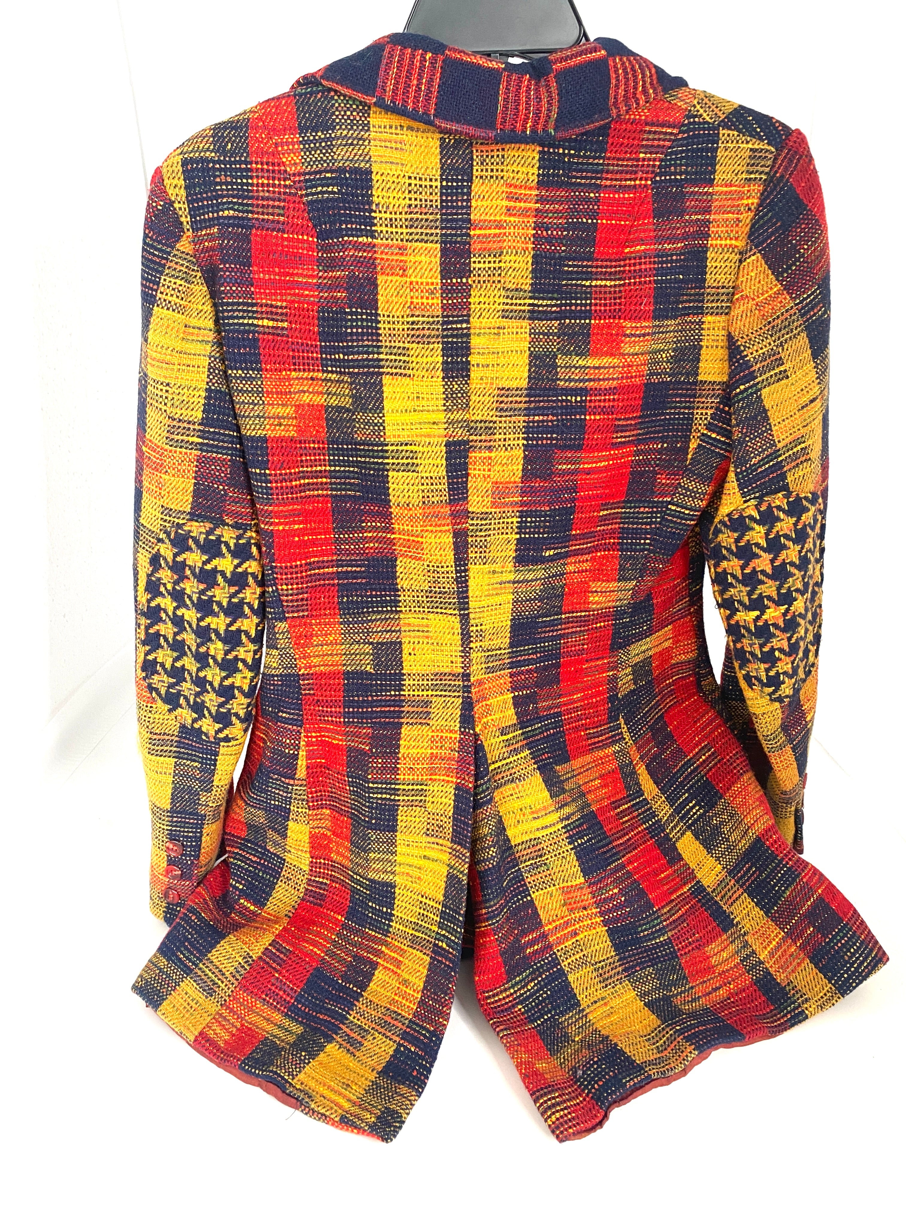 PATCHWORK PLAID VINTAGE BLAZER 70's