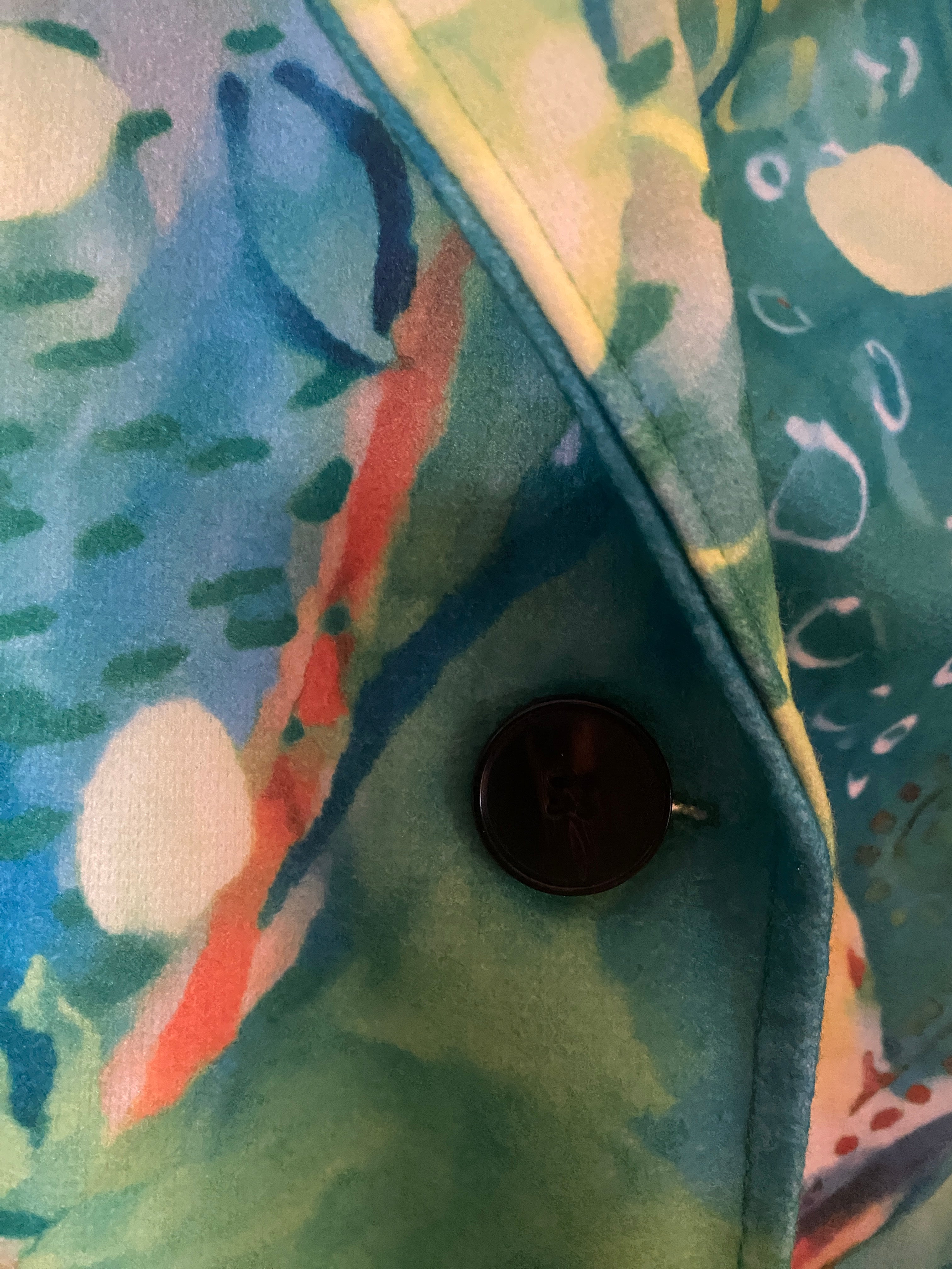 NATURE TROPICAL BIRDS GRAPHIC VINTAGE TRENCH COAT