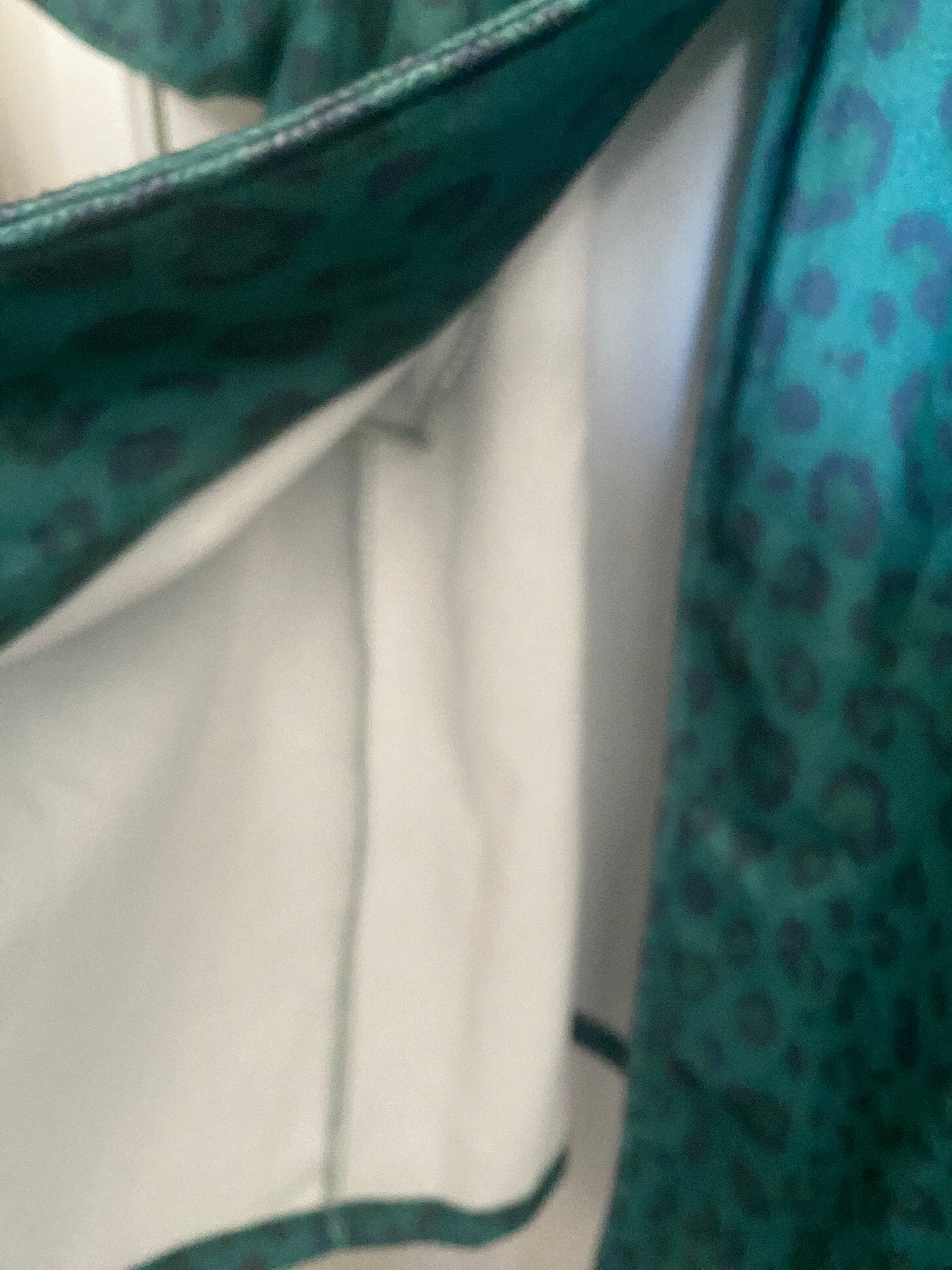 RETRO VINTAGE EMERALD GREEN LEOPARD TRENCH COAT