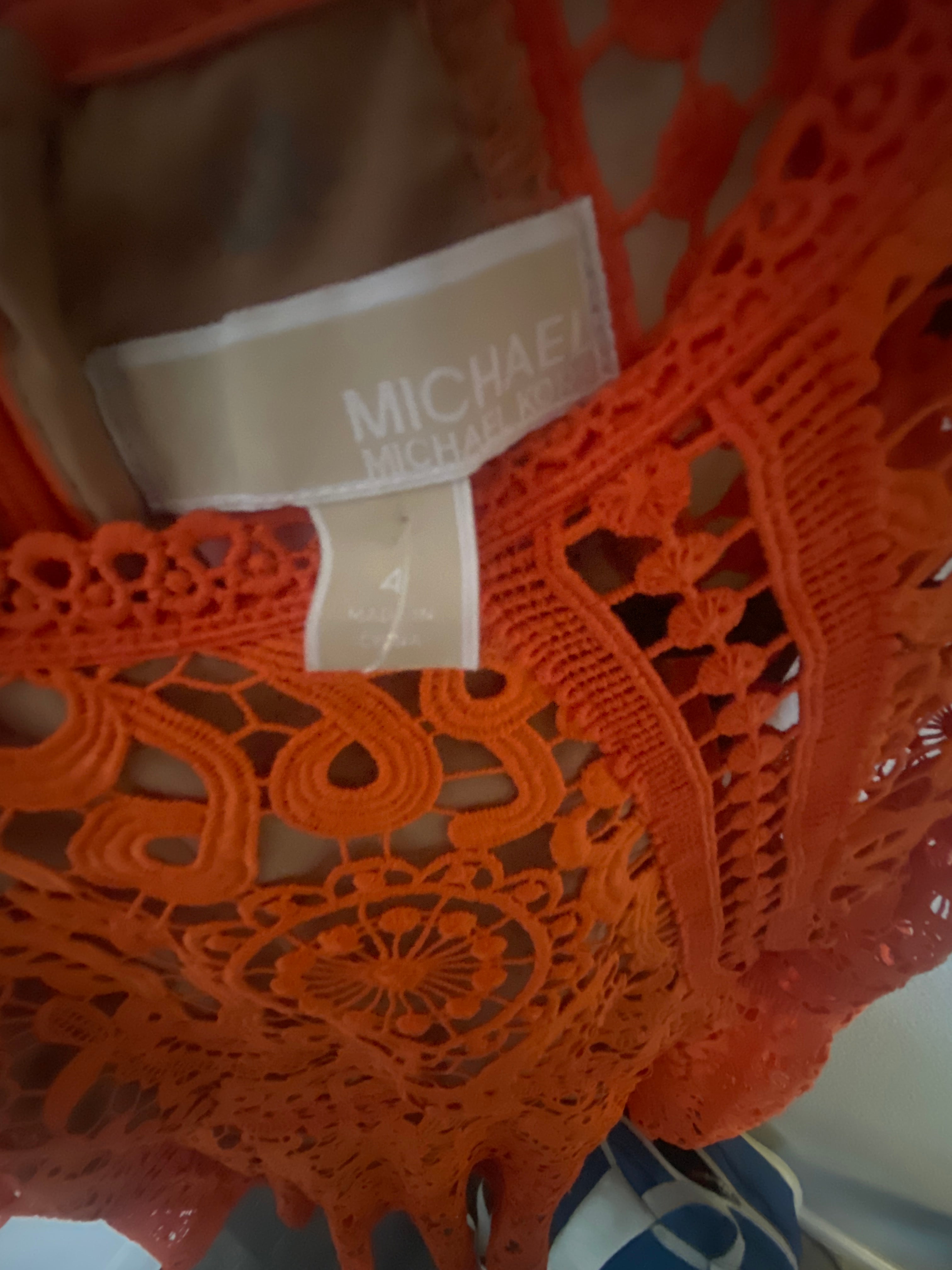 Michael by Michael Kors Paisley Crochet Mini Dress /DeadStock