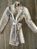 Beautiful Faux Suede Black & White Leopard Trench FRANKY Coat by Love Toke- Deadstock