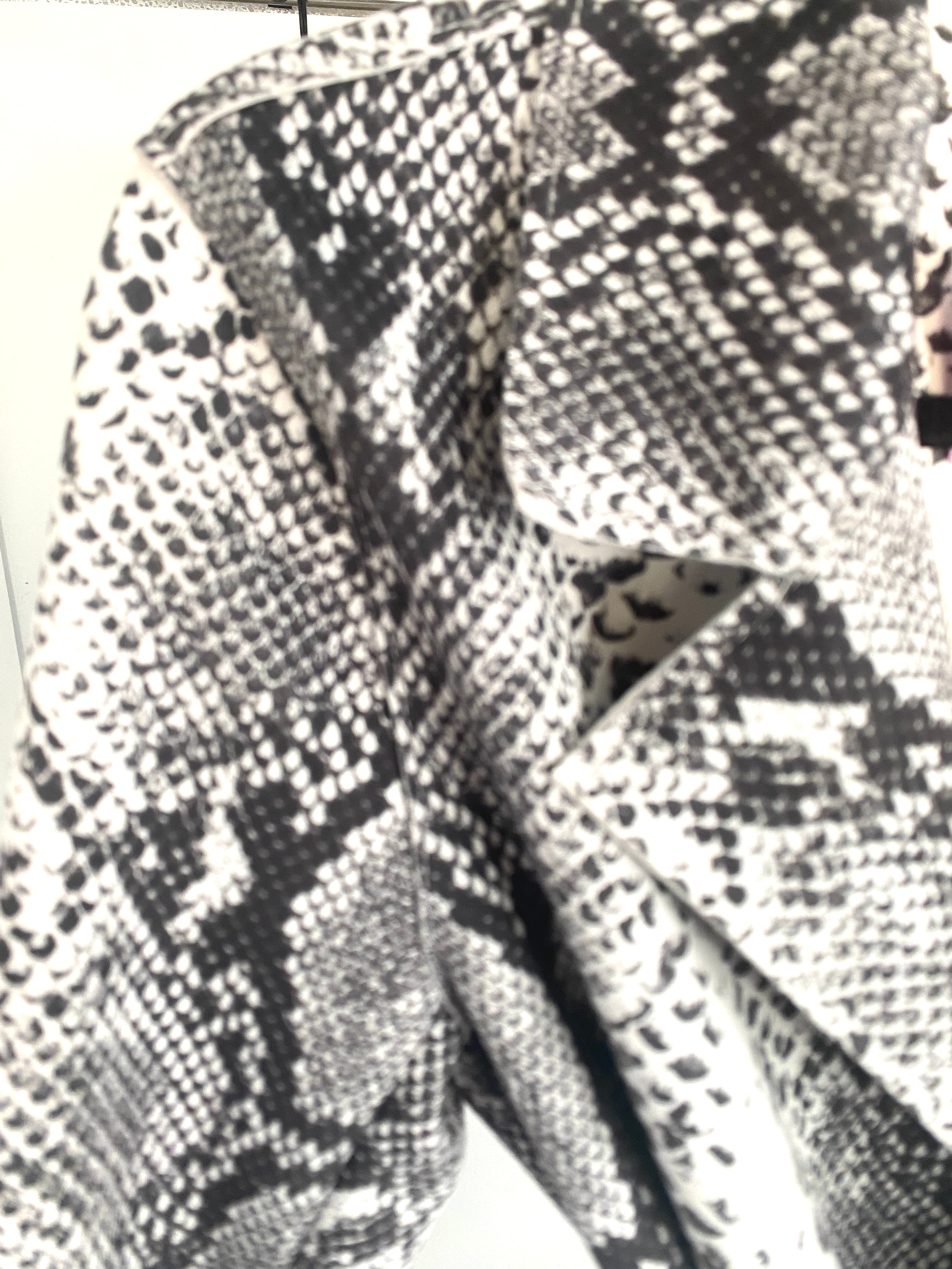 Beautiful Faux Suede Black & White Leopard Trench FRANKY Coat by Love Toke- Deadstock