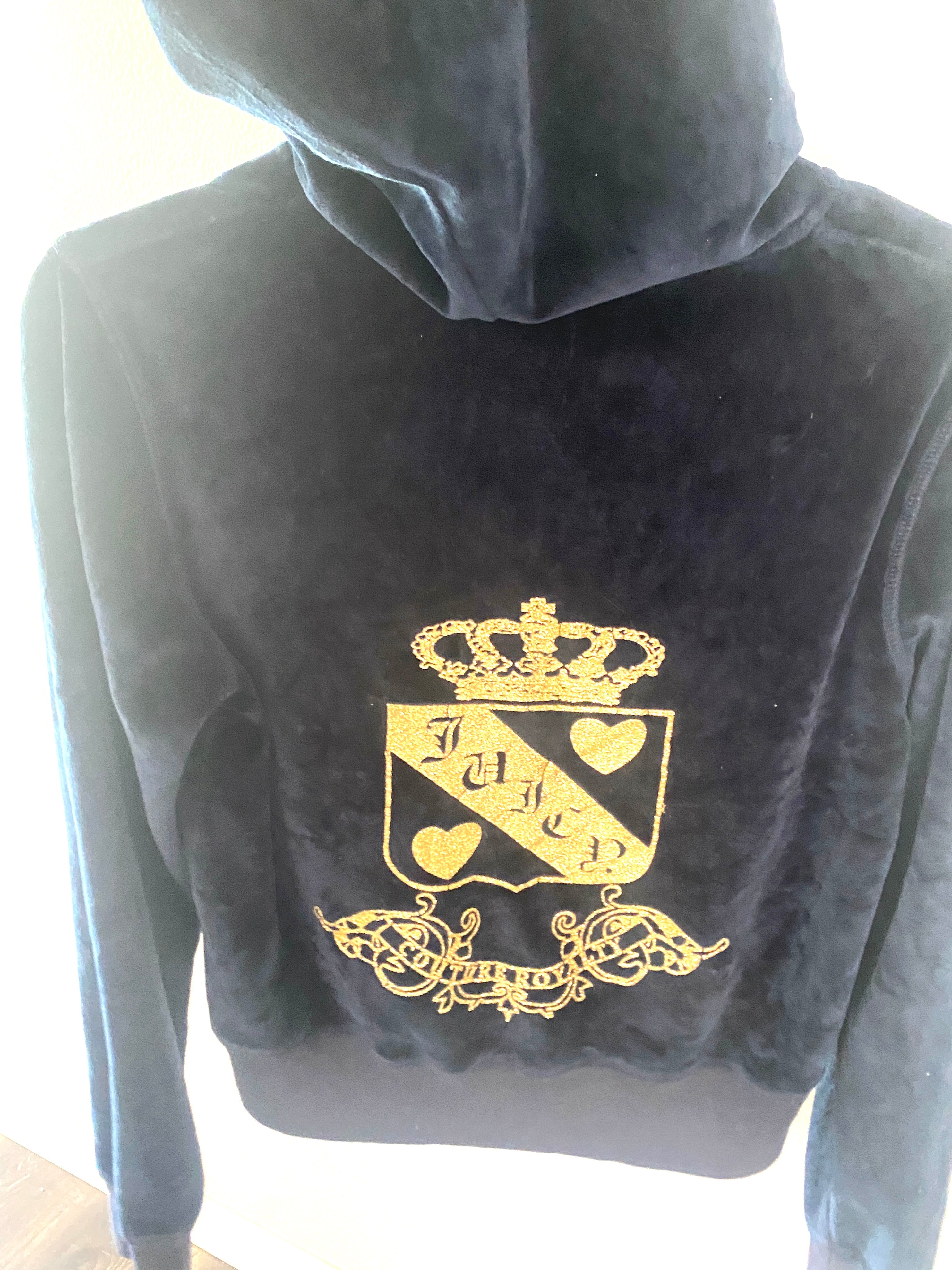 2000 Y2k Blue Velour Juicy Couture Hoodie Zip Up