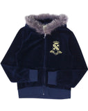 2000 Y2k Blue Velour Juicy Couture Hoodie Zip Up