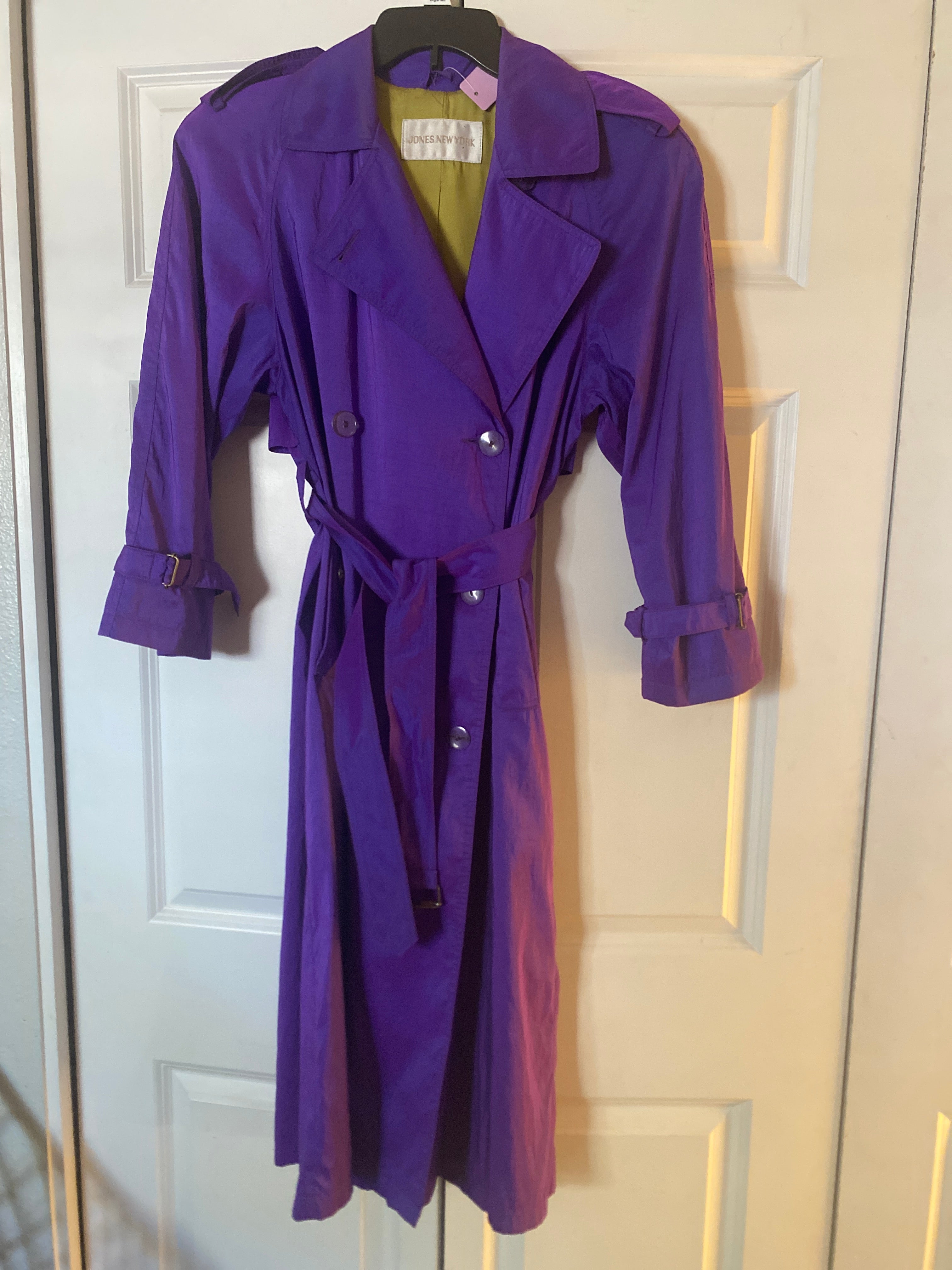 Vintage Shimmery Purple Jones of New York Trench 1980s
