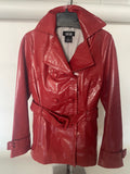 RED PATTON LEATHER TRENCH COAT by Mark Allen '78