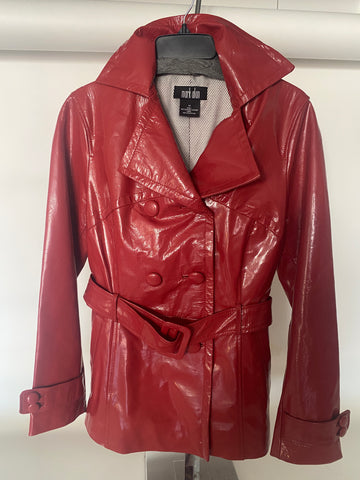 RED PATTON LEATHER TRENCH COAT by Mark Allen '78
