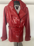 RED PATTON LEATHER TRENCH COAT by Mark Allen '78