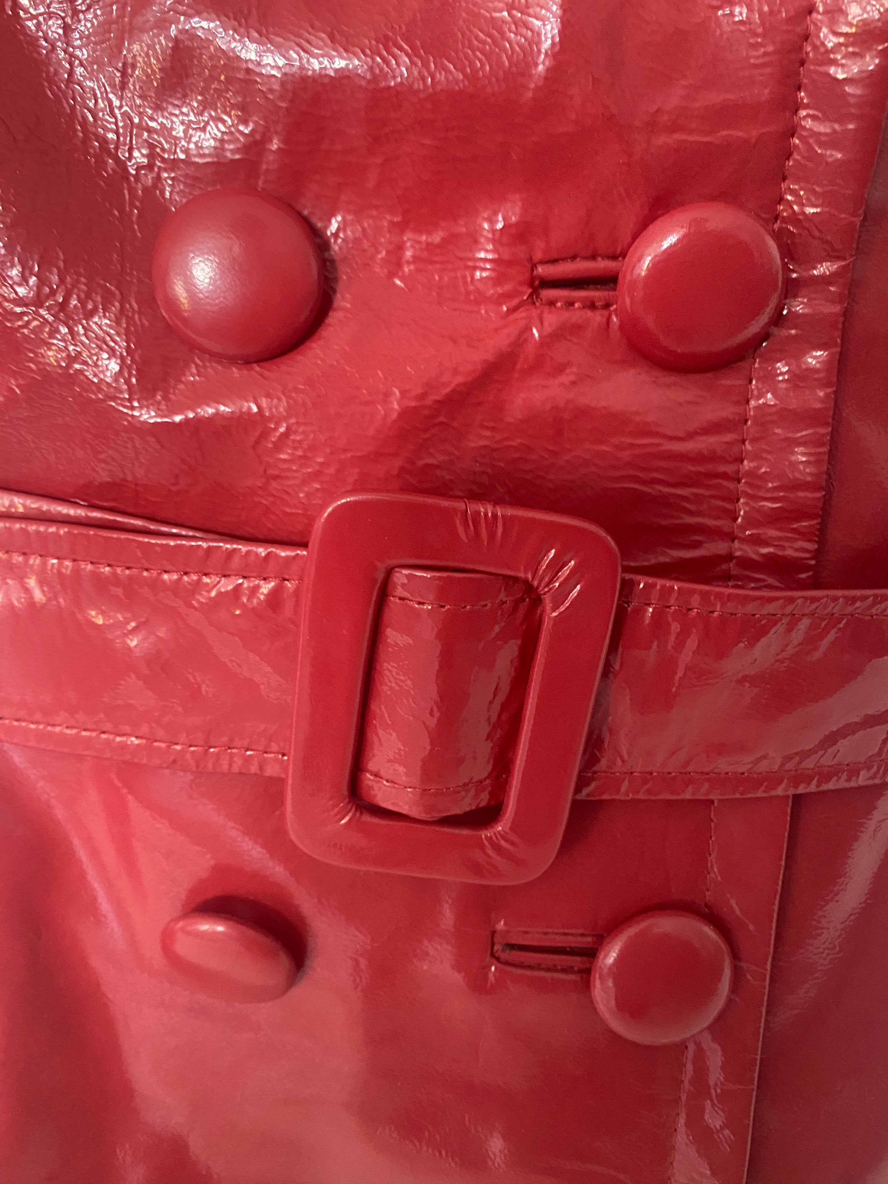RED PATTON LEATHER TRENCH COAT by Mark Allen '78