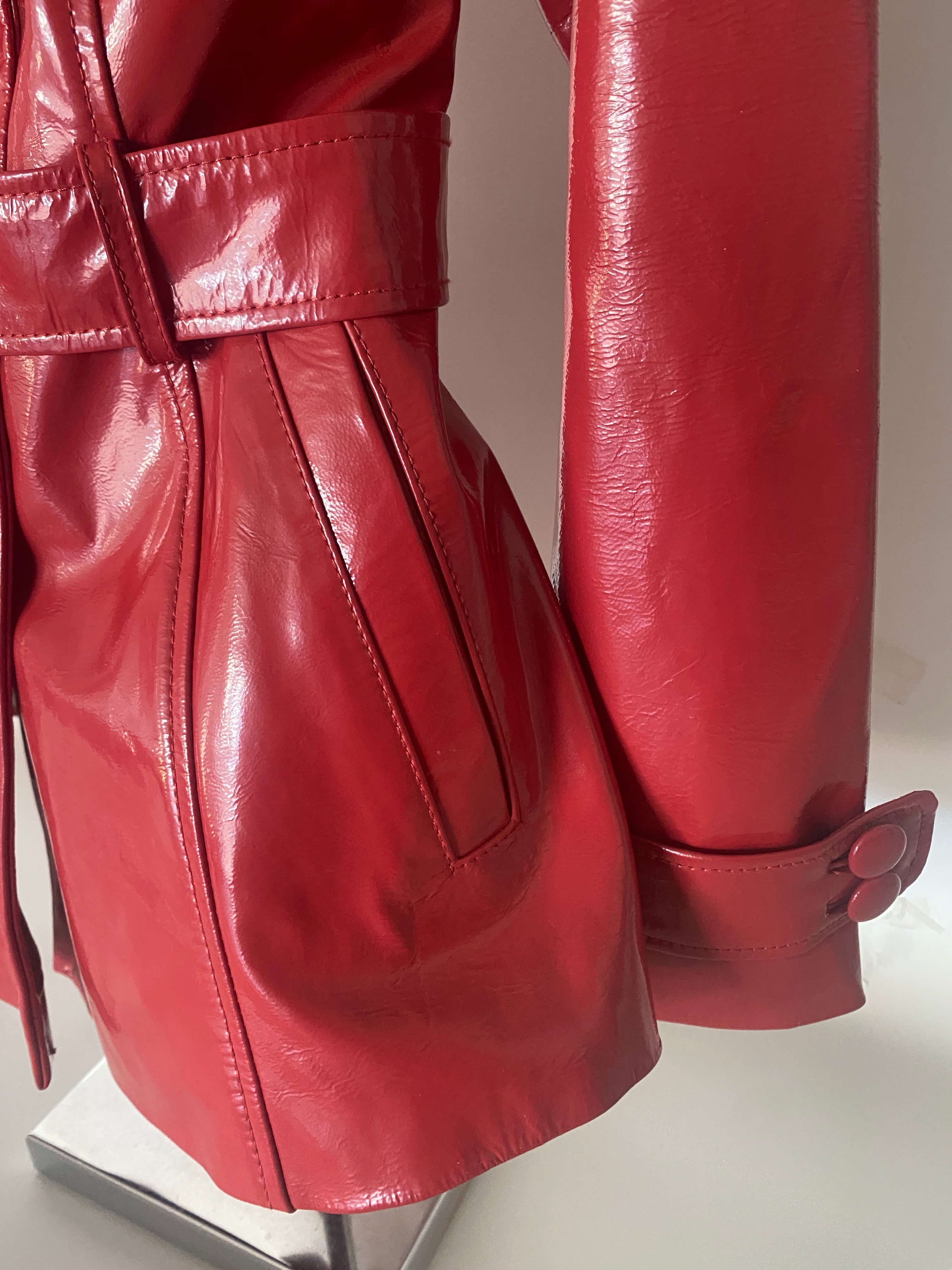 RED PATTON LEATHER TRENCH COAT by Mark Allen '78