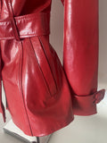 RED PATTON LEATHER TRENCH COAT by Mark Allen '78