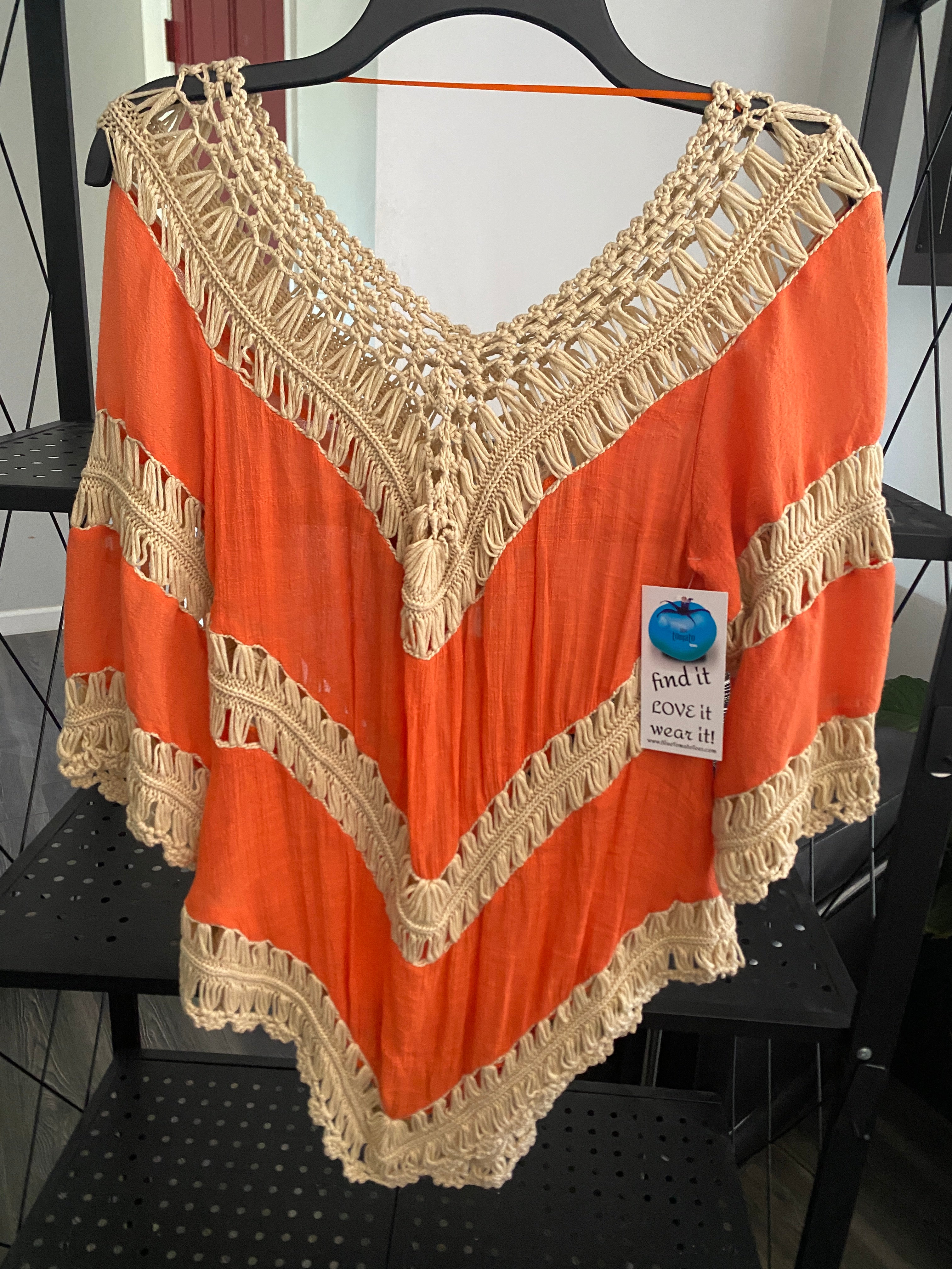 Vintage Retro Boh Macrame Top