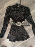 OPEN BACK SEQUINS ROMPER -DeadStock