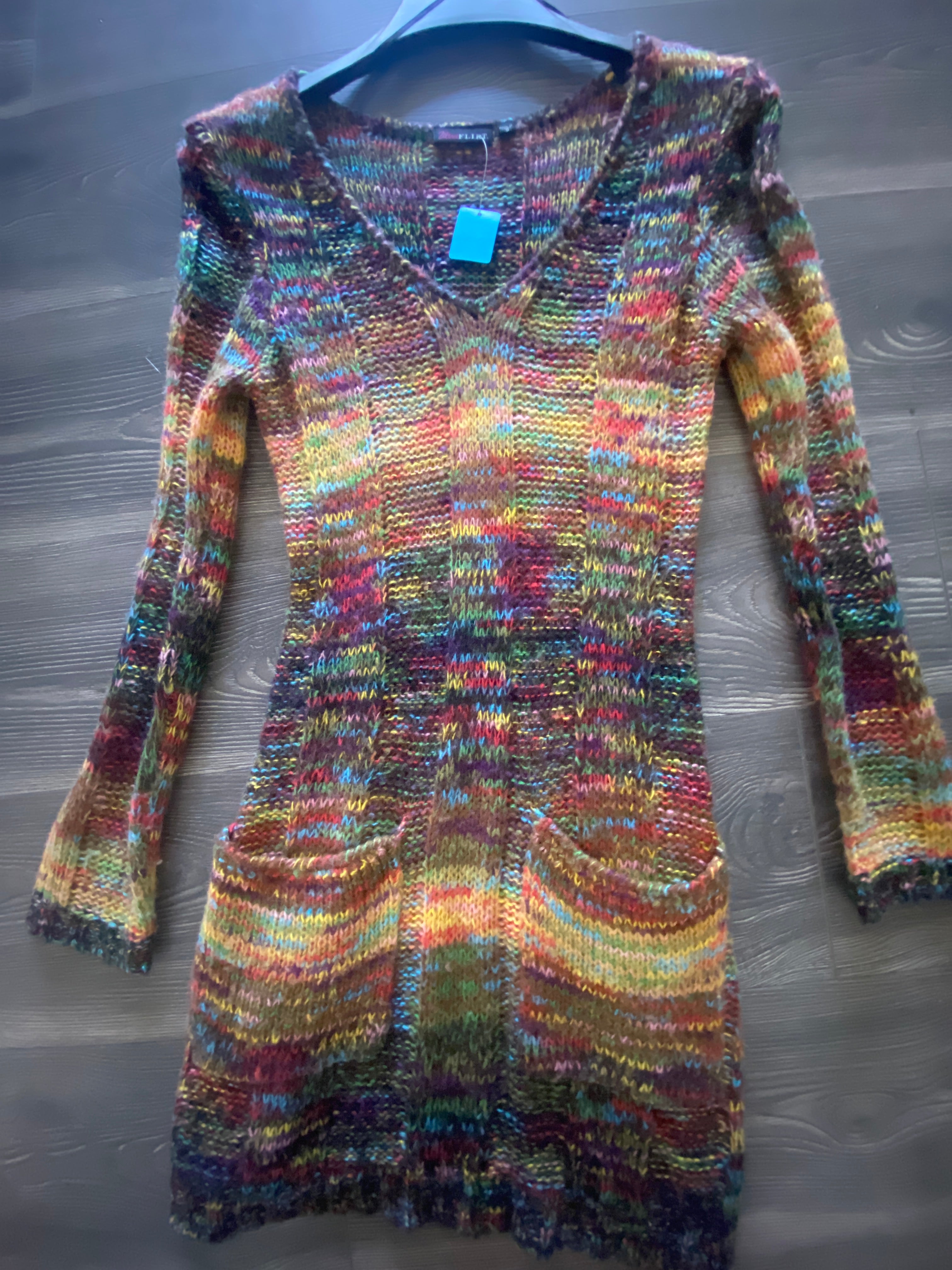 Vintage Retro Boho Hippie Knit Mini