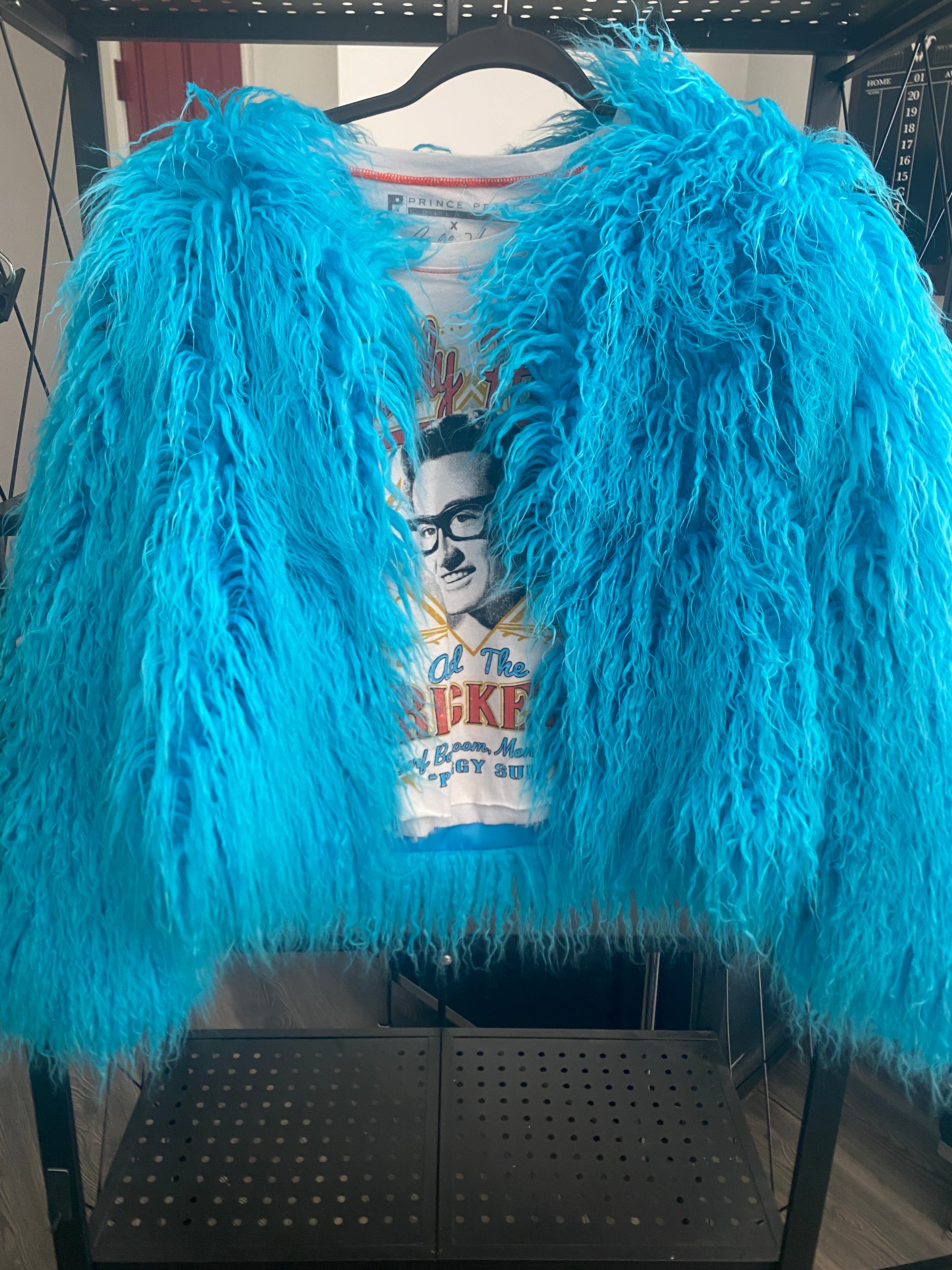 AQUA Long  Faux Fur Feather  Jacket