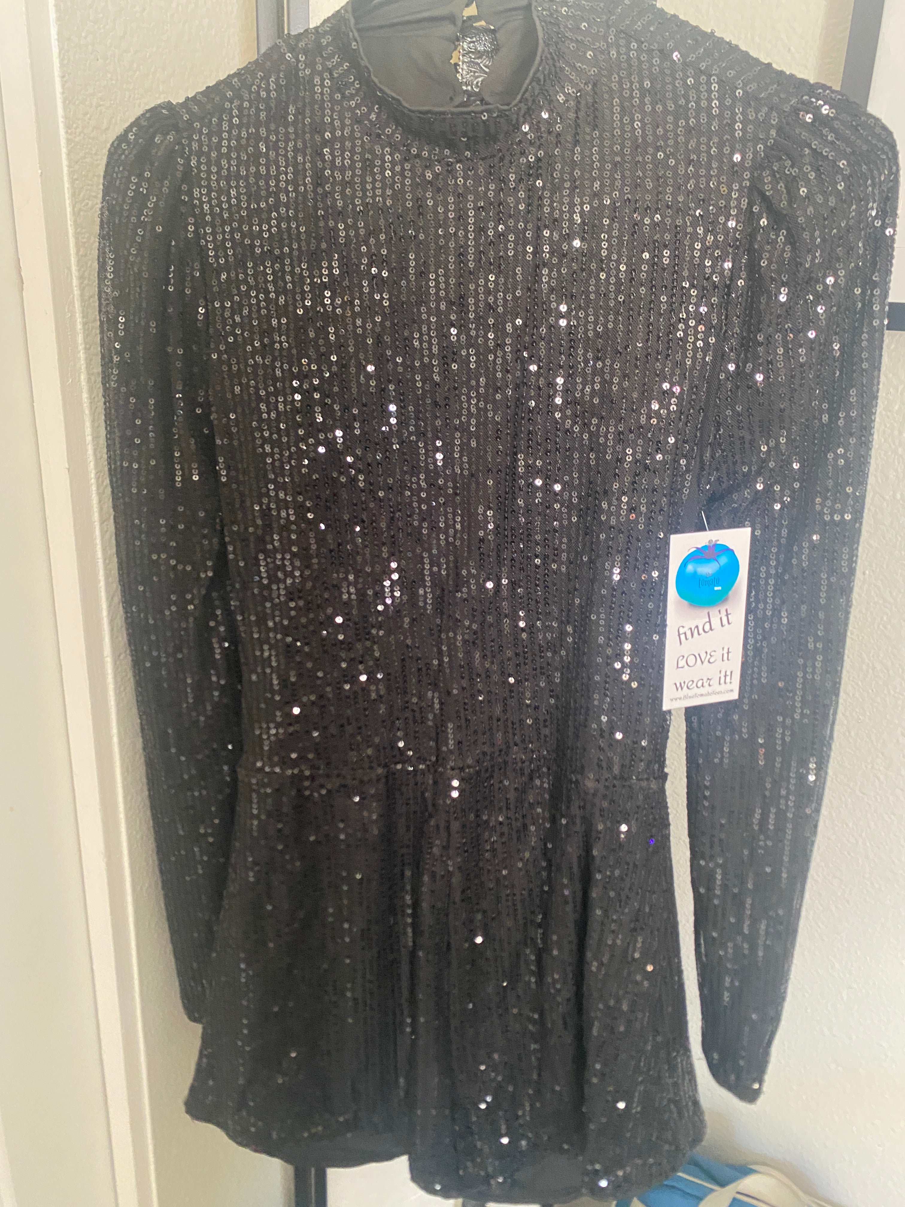 OPEN BACK SEQUINS ROMPER -DeadStock