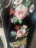 Black Velvet Embroidered Varsity Bomber Jacket  Y2K VIBE