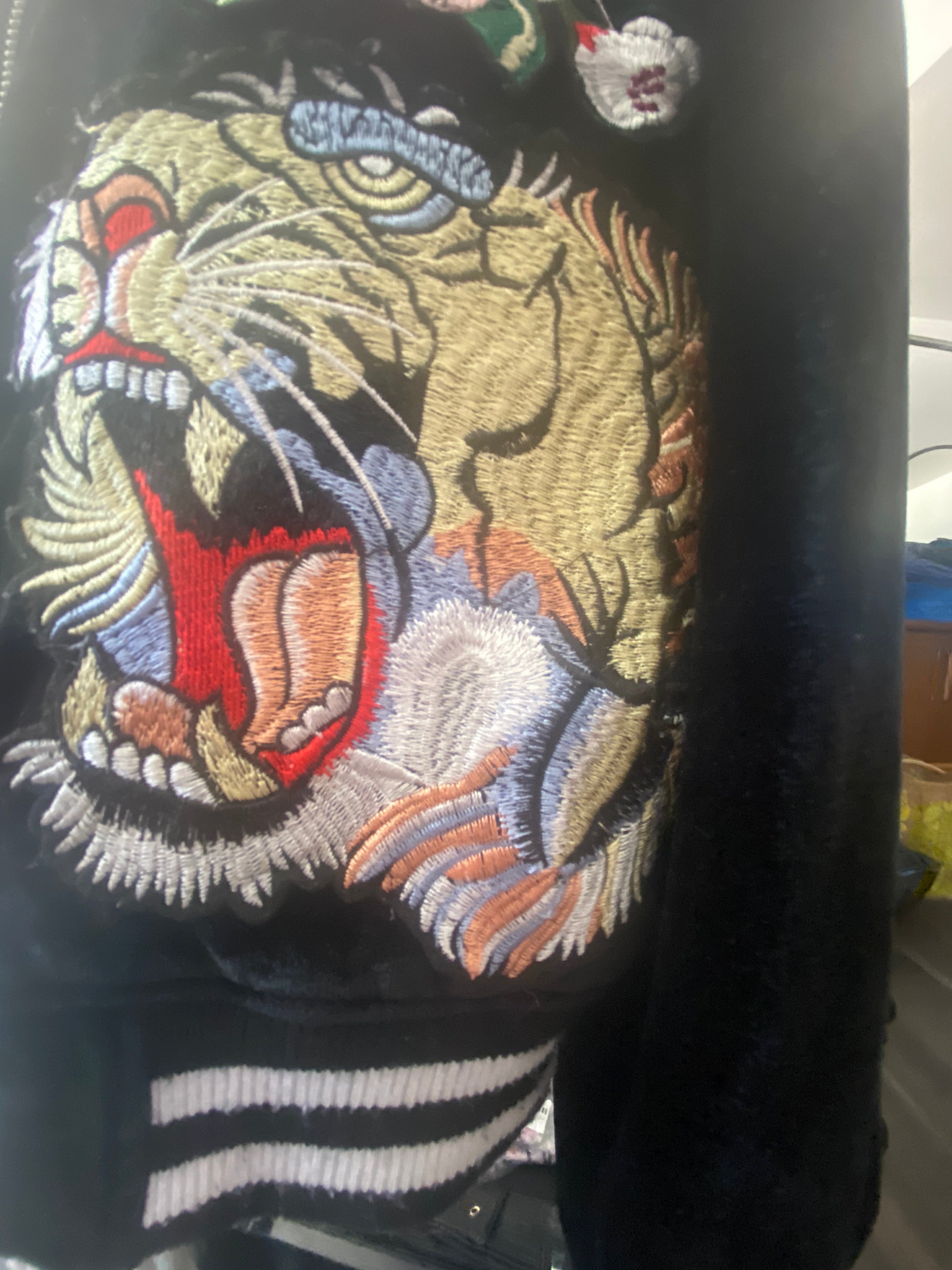 Black Velvet Embroidered Varsity Bomber Jacket  Y2K VIBE