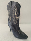 90's Womens Heeled Leather Western Boots