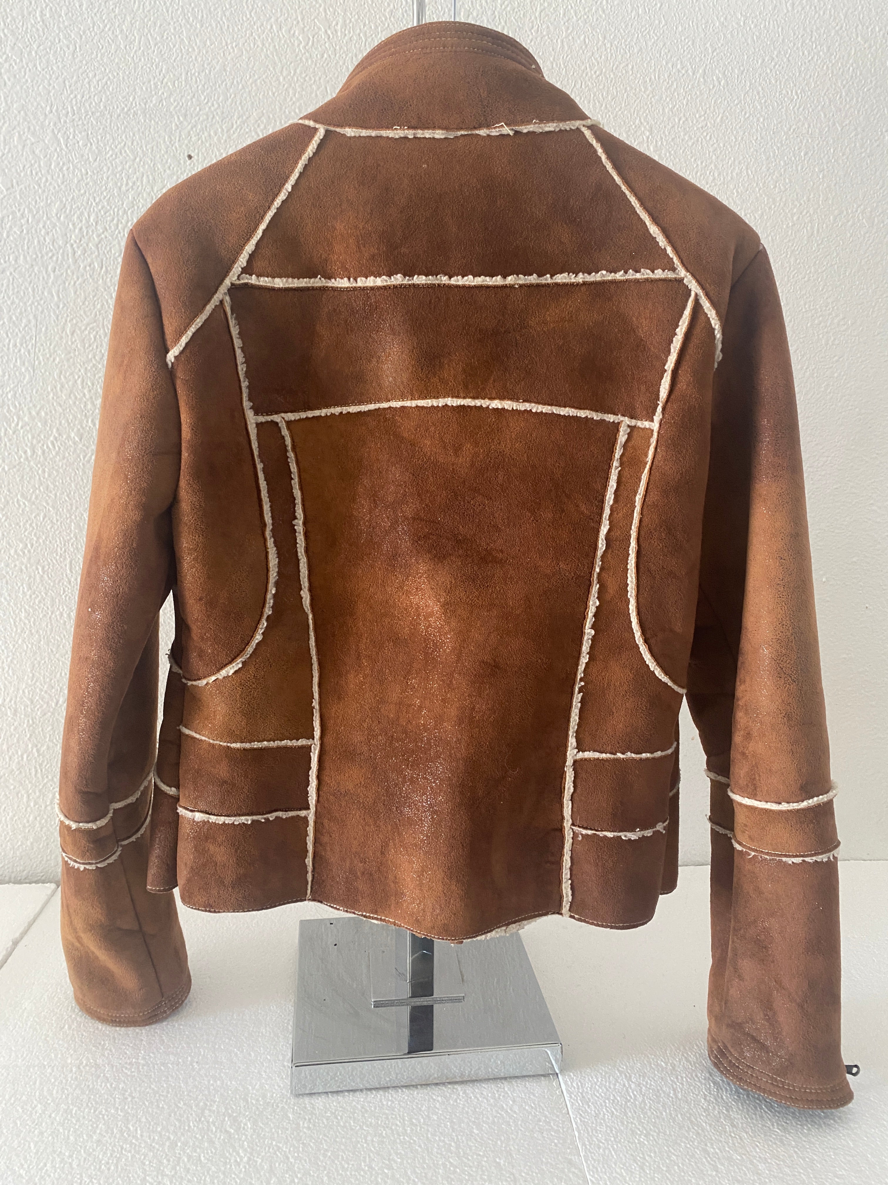 GORGEOUS Suede Sherpa Sherling Leather Jacket Hillard & Hannson 2000