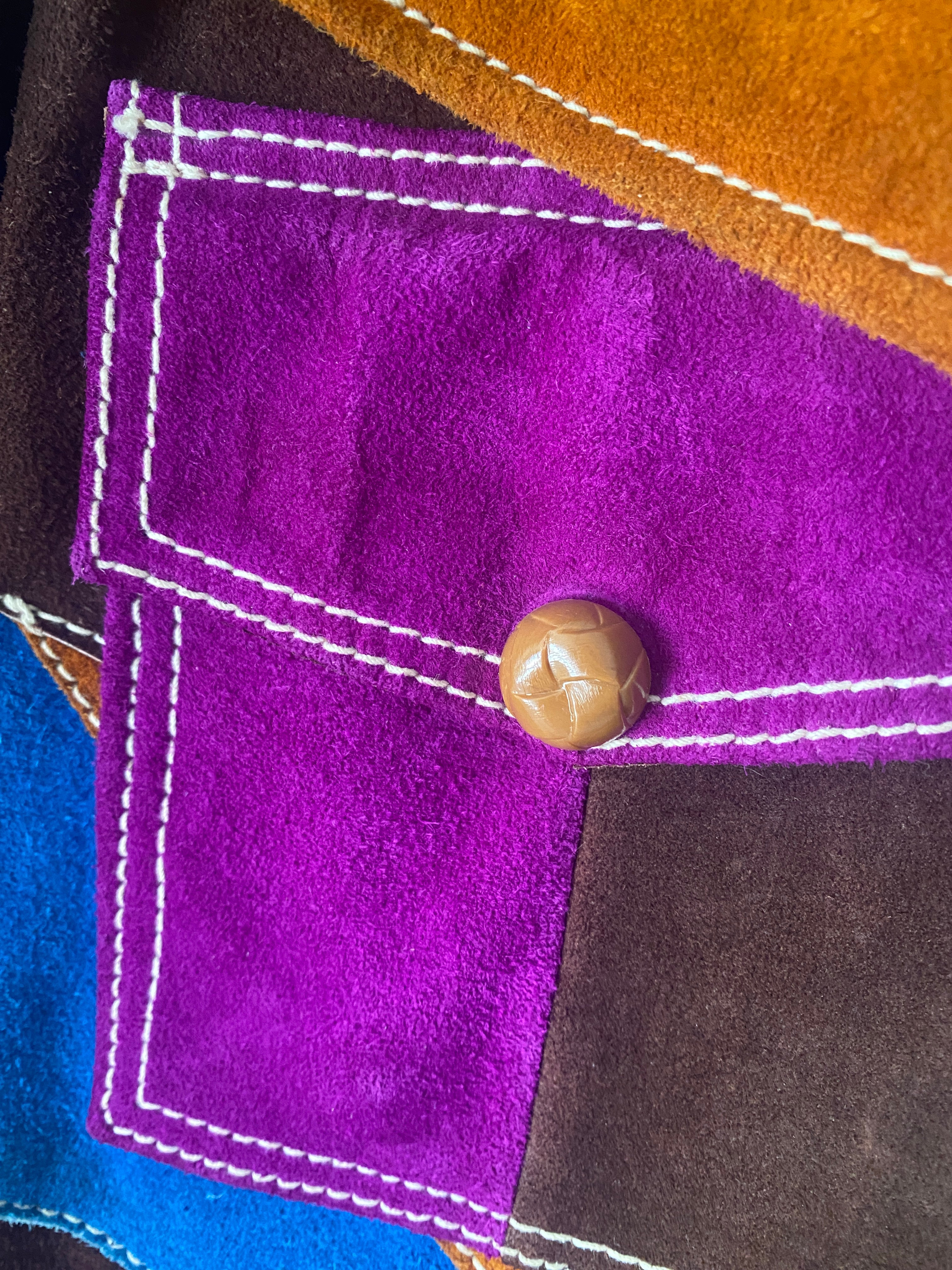 1970's Suede Patchwork Mens Coat