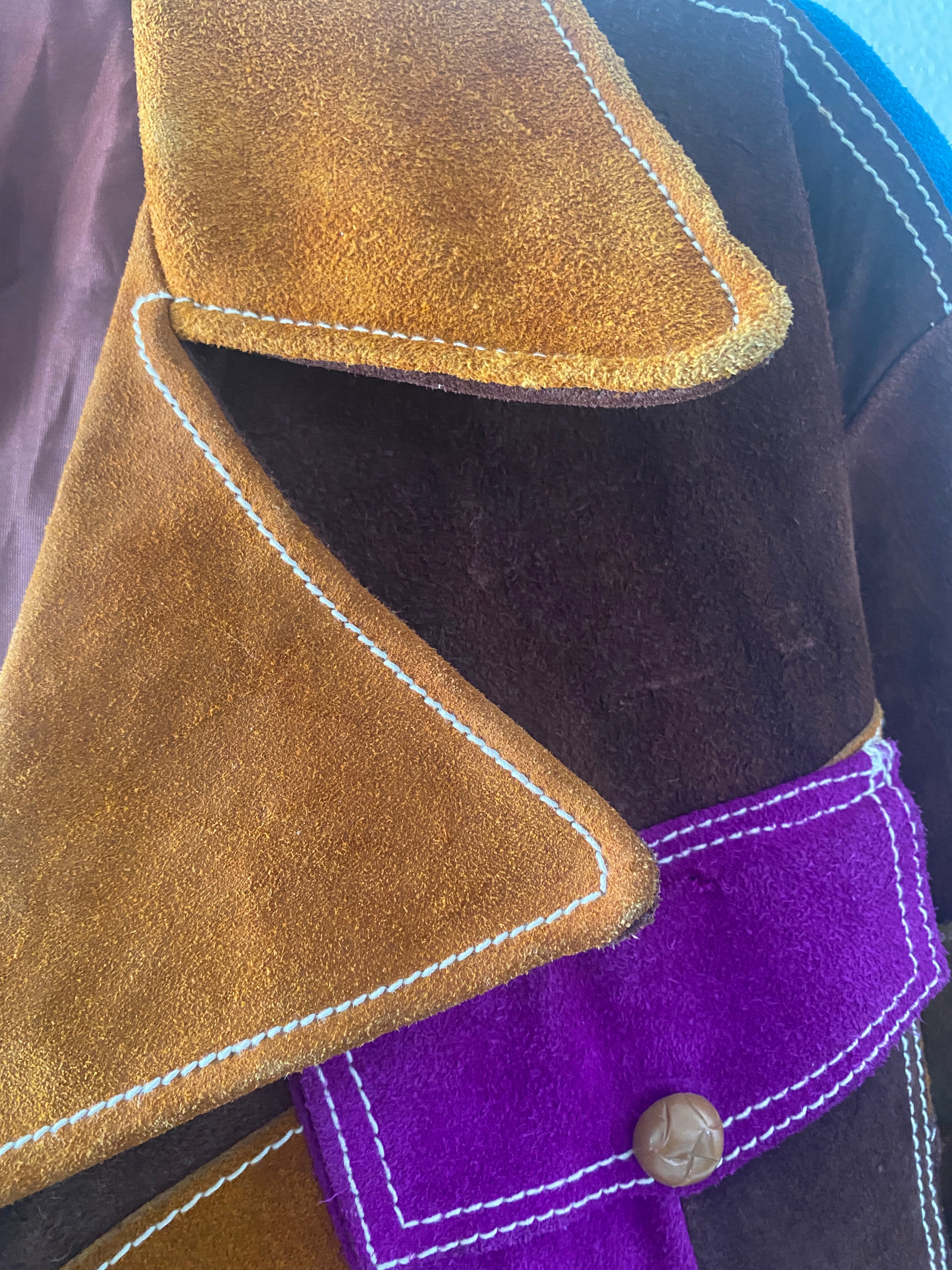 1970's Suede Patchwork Mens Coat