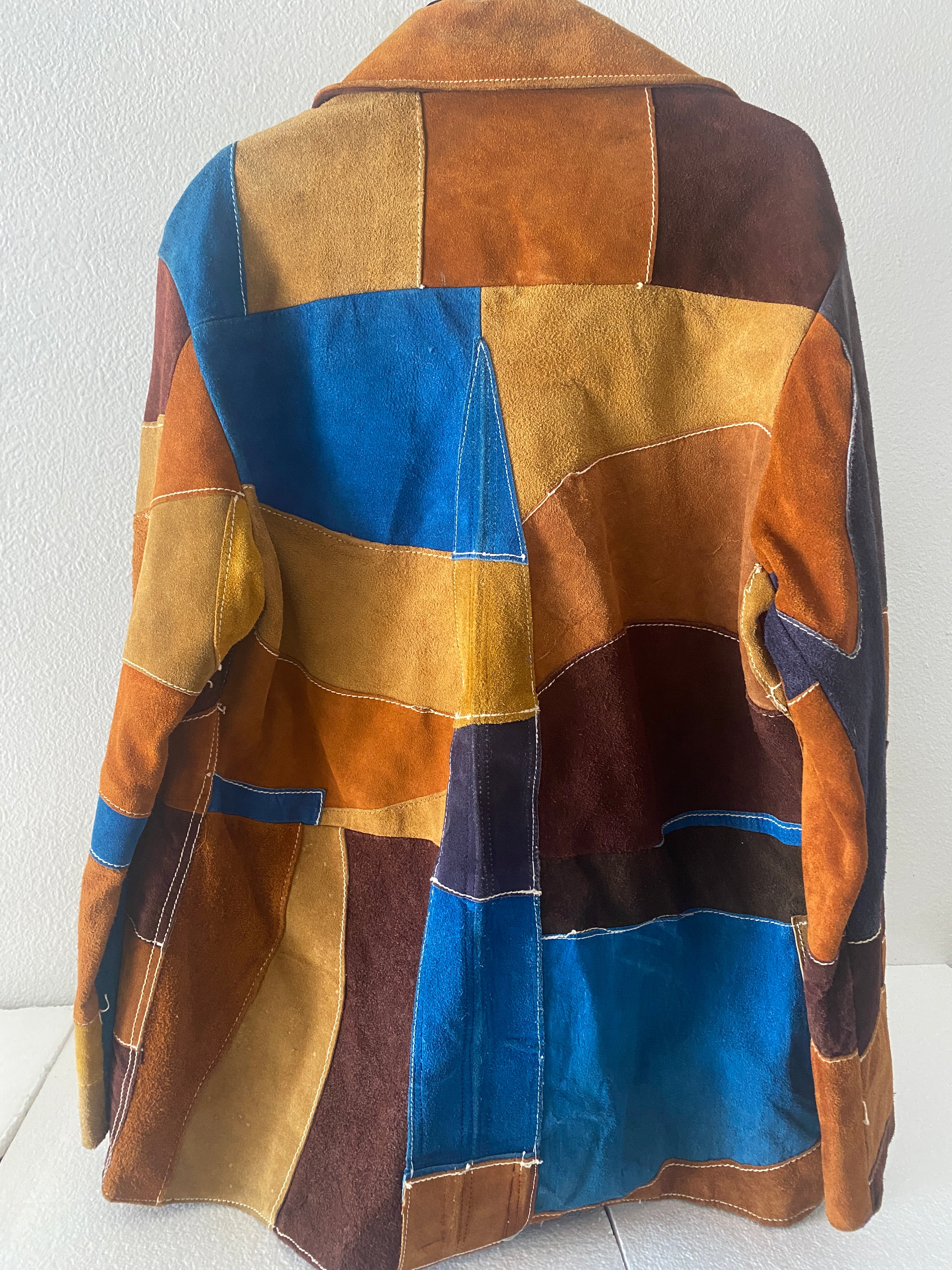 1970's Suede Patchwork Mens Coat