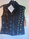 BLACK GROMMET VEST