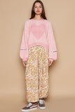 PINK CABLE KNIT OVERSIZED HEART SPRING SWEATER by POL