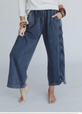 Cropped COZY TRENDY Lounge  Yoga Boho  Pants-Charcoal