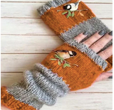 EMBROIDED KNIT FINGERLESS GLOVES (Color Options)