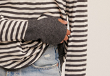 CHARCOAL CUFFED STRIPE TEE RINGER Tshirt