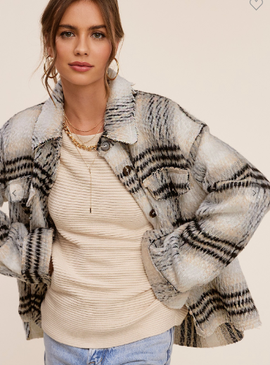 Madelyn Cropped Plaid Shacket