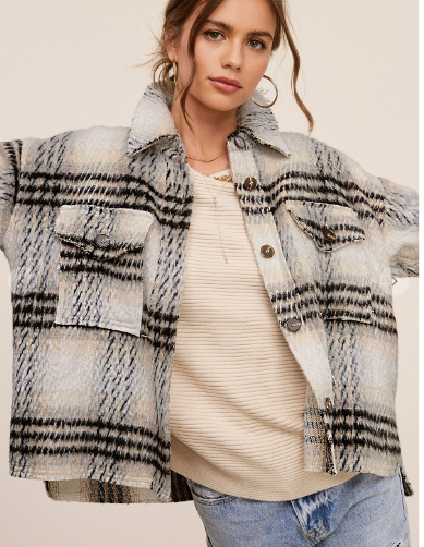 Madelyn Cropped Plaid Shacket