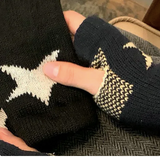 FINGERLESS STAR KNIT GLOVES