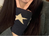 FINGERLESS STAR KNIT GLOVES