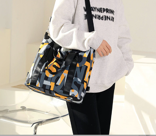 Nylon Pop Art Messenger Travel  Bag