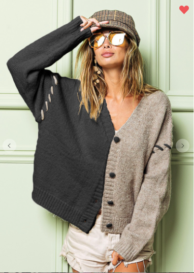 COMING NOVEMBER!   DUO COLOR STITCHED CARDIGAN