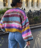 Multi Color Mohair  Lantern Sweater -Italy AVAILABLE OCT 9