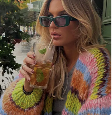 Multi Color Mohair Lantern Sweater -Italy- AVAILABLE OCT 9TH