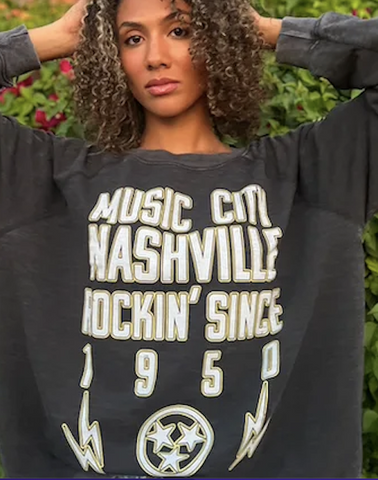 NASHVILLE Music City Hall 1950 Burnout Sweatshirt