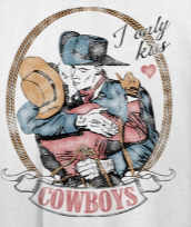 I Only Kiss Cowboys Oversized Graphic Tshirt