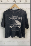 CHRISTMAS VINTAGE TREE TRUCKIN MINERAL WASH TEE