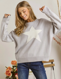 STAR CREW GREY SOFT SWEATER