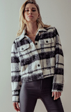 Soft Plaid Moto Cropped Jacket