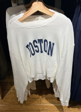 BOSTON OVERSIZED WAFFLE THERMAL TEE